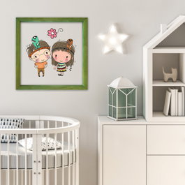 Wallity Cuadro decorativo enmarcado Multicolor 32 x 32 cm